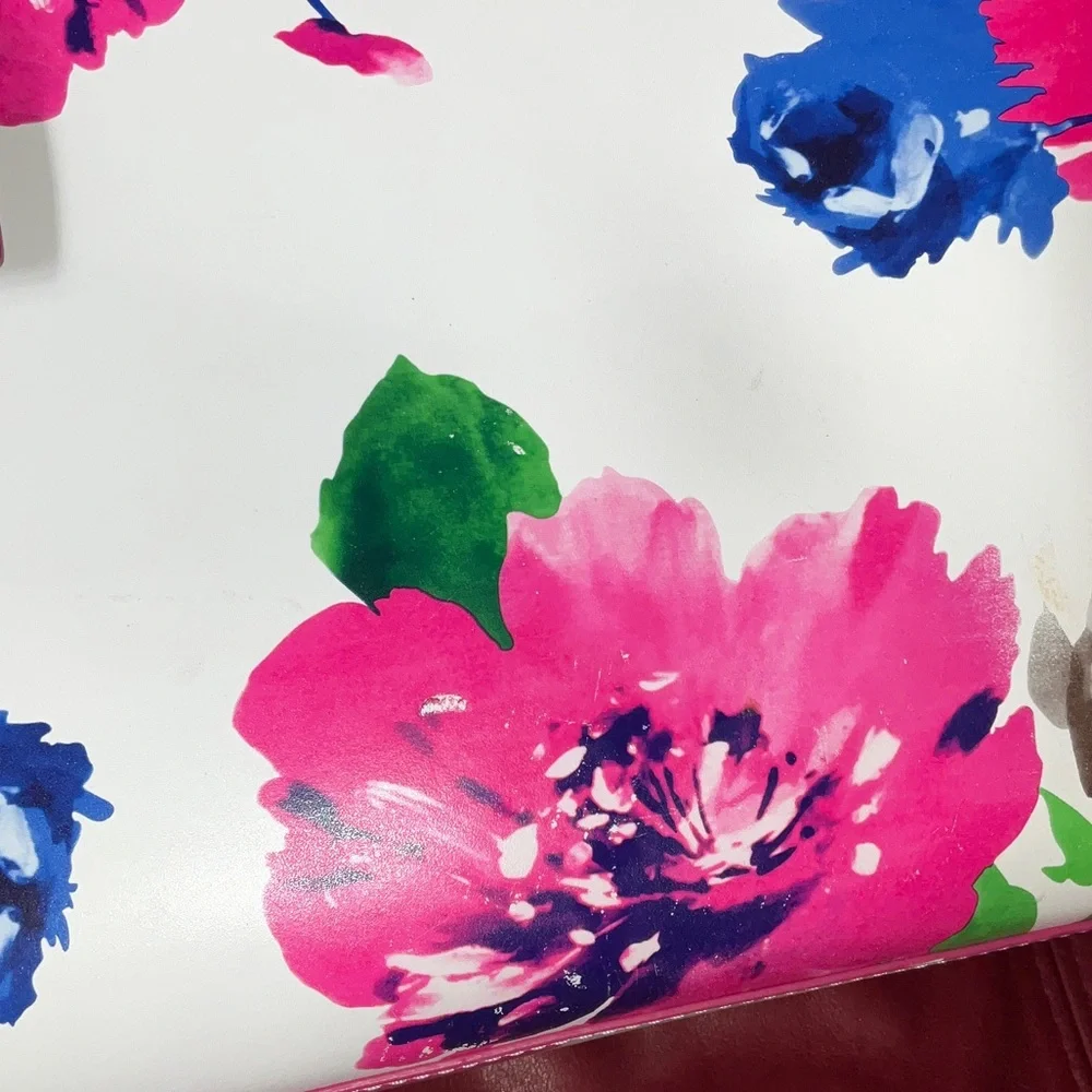 Kate Spade  White Floral Tote with Pink and Blue Flowers - Picture 3 of 9